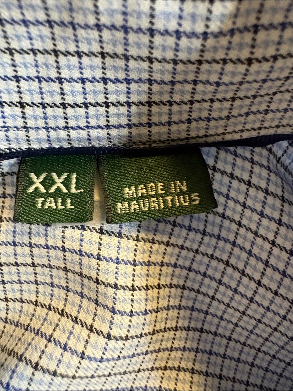 Orvis Mens Blue White Micro Gingham Check Long Sleeve Button Down Shirt XXL Tall - Picture 4 of 9